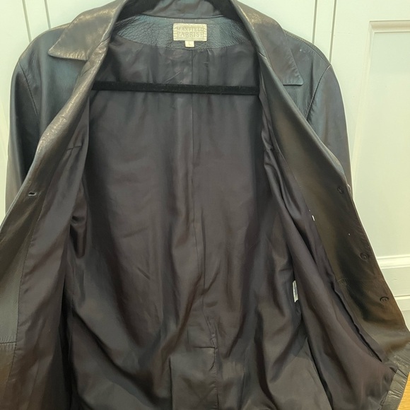 Vintage Maxfield Parrish Leather Jacket Silk Lined Size Large - Picture 5 of 8